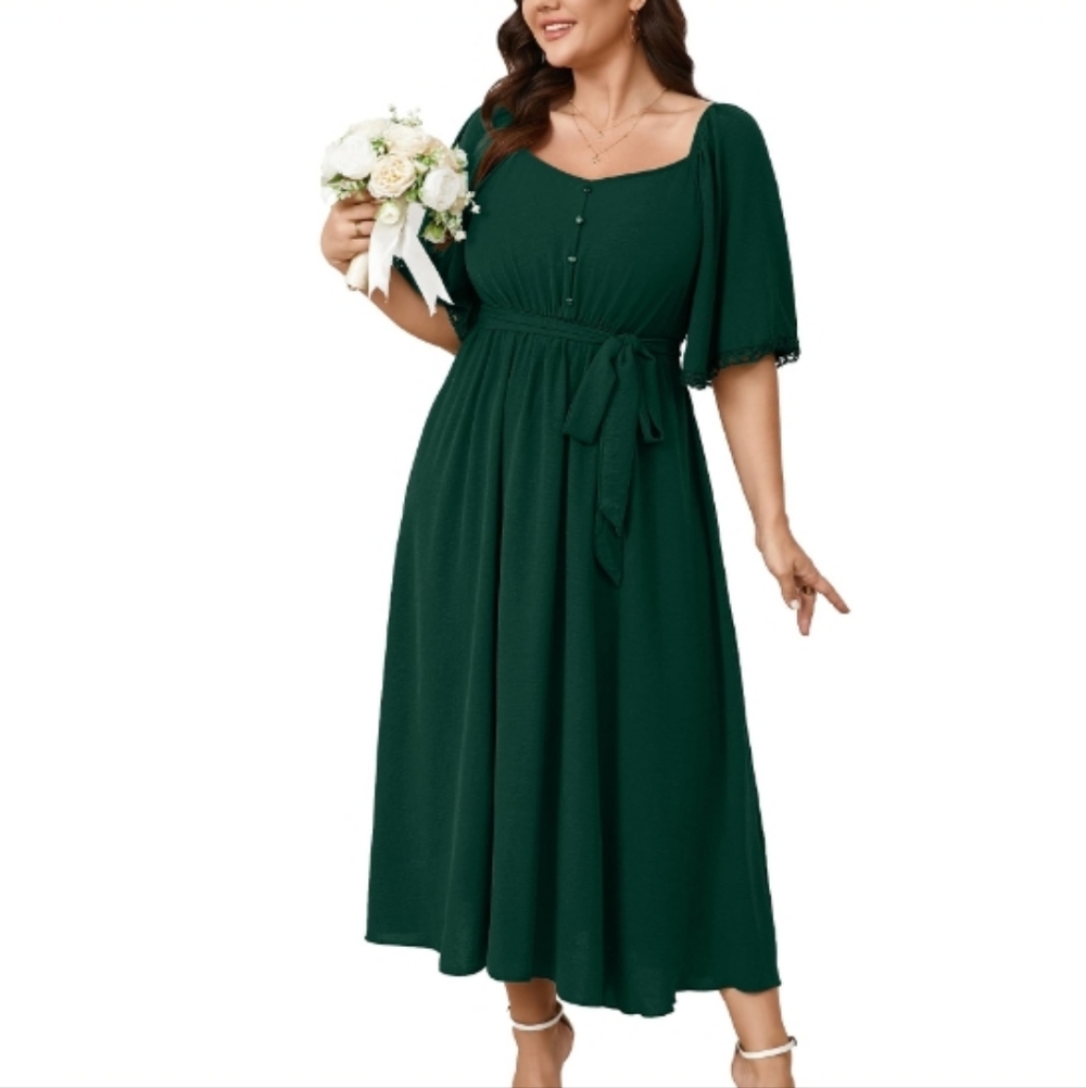 SCOMCHIC Women's Plus Size Formal Maxi Dress Summer Sweetheart Missing Belt